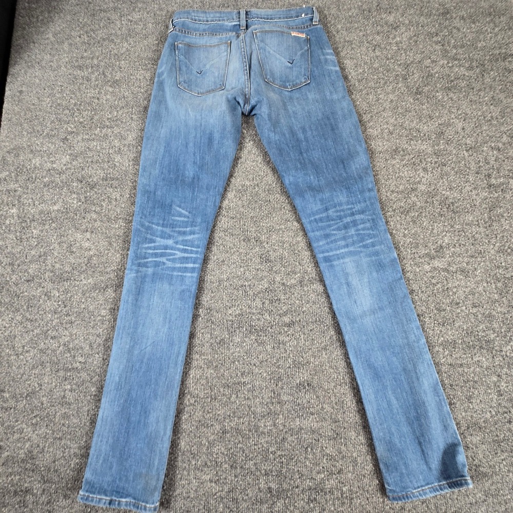Hudson Patchwork Jeans Womens 30 Blue Straight Leg Denim Made in USA - Picture 4 of 12